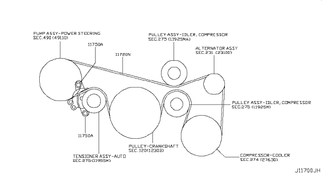 2009 Nissan Murano Serpentine Belt Diagram
