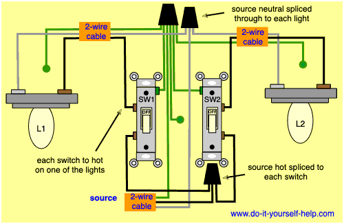 Two Lights Two Switches Wiring Diagram