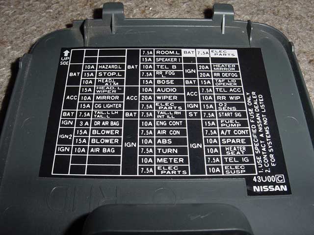2000 Nissan Maxima Fuse Box Diagram