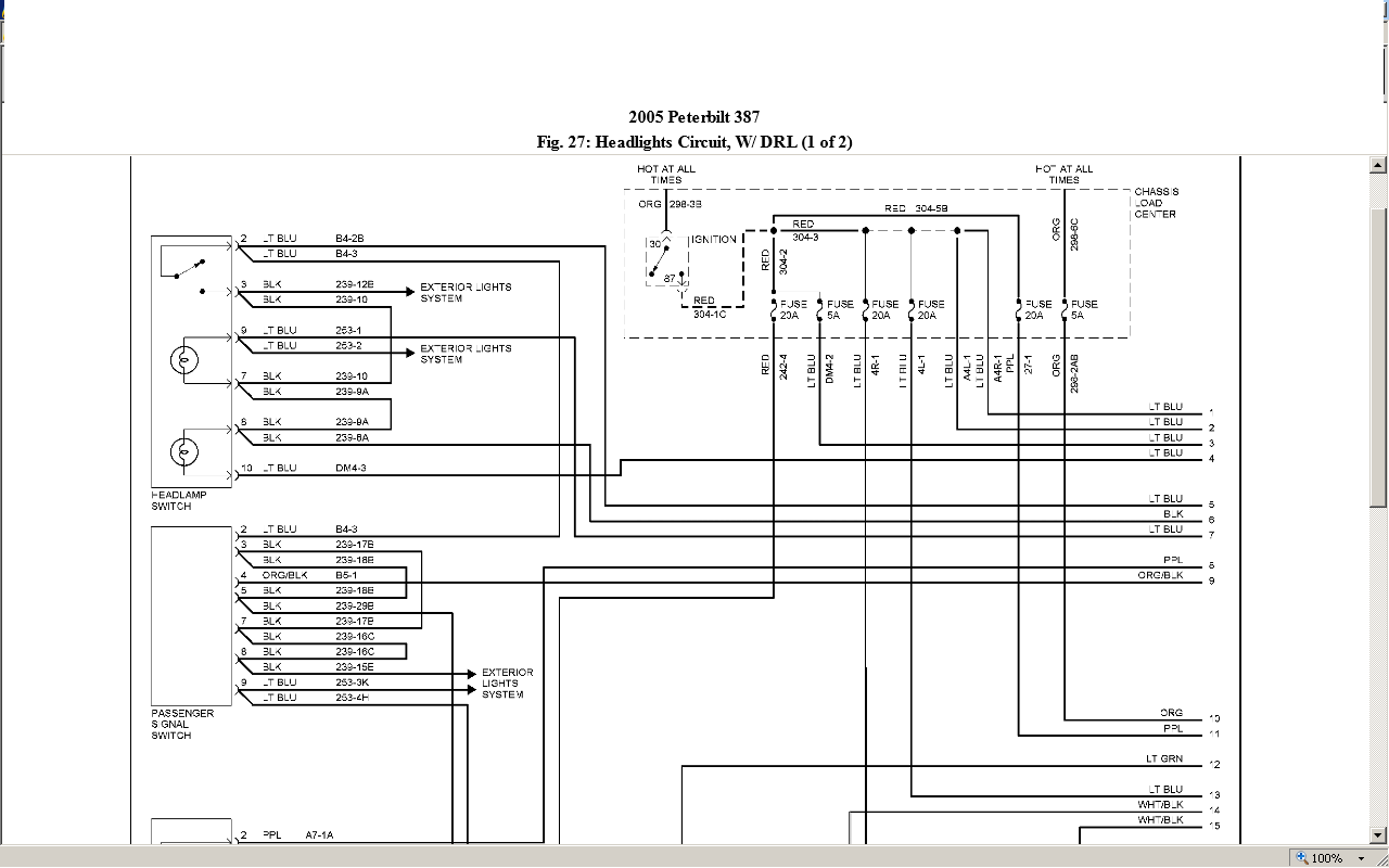2001 Peterbilt 379 Fuse Panel Diagram