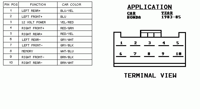 Color Code 2002 Honda Accord Radio Wiring Diagram