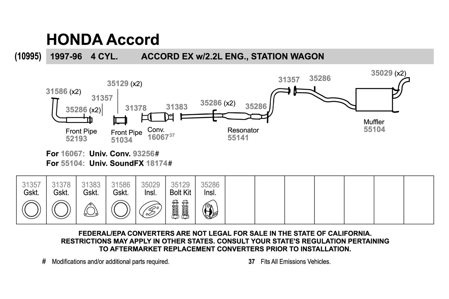 2004 Honda Accord Exhaust System Diagram
