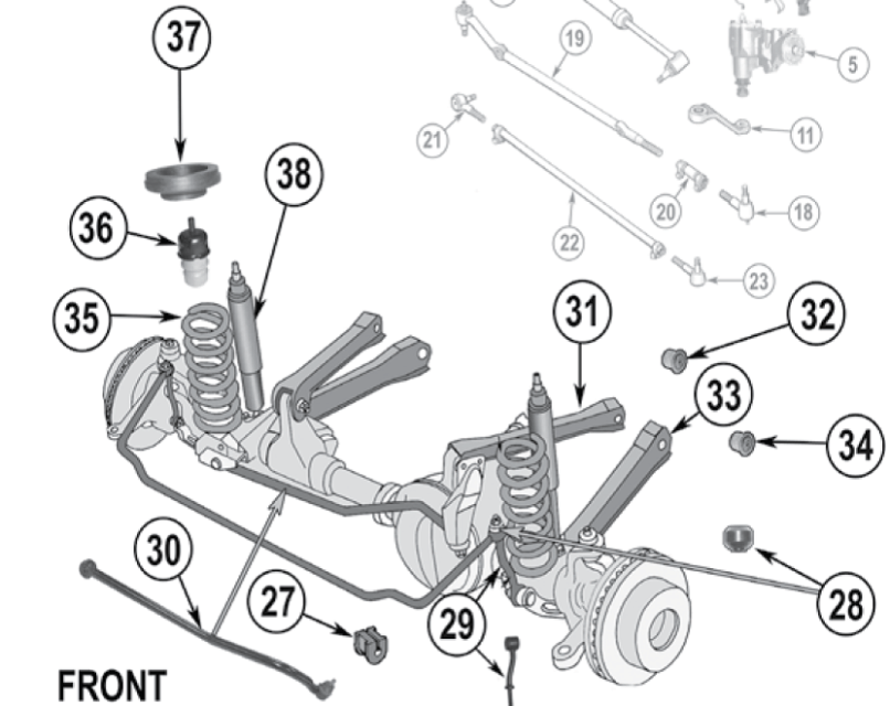 Front End Jeep Grand Cherokee Parts Diagram