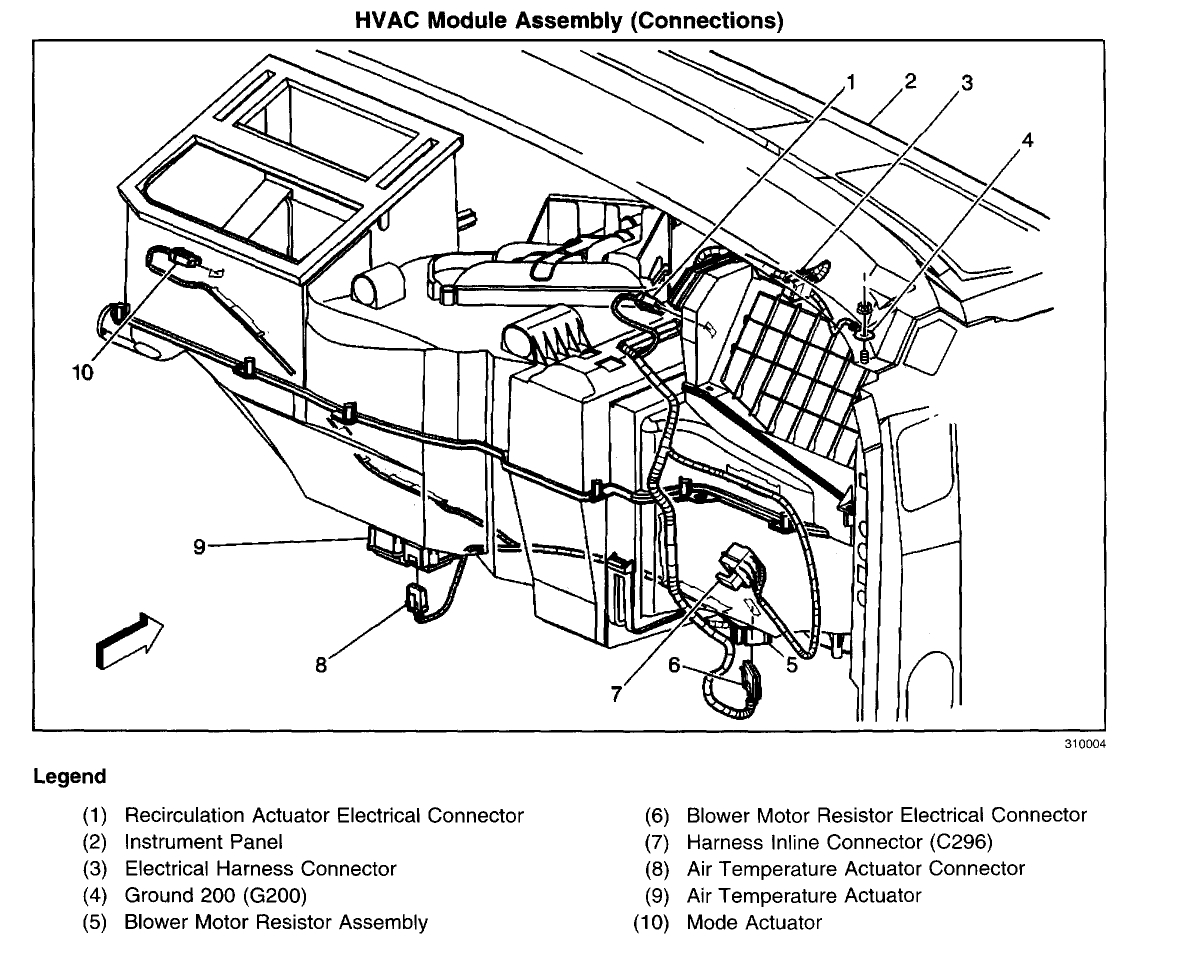 Chevy Silverado Diagram Where Is The Blend Door Actuator Located