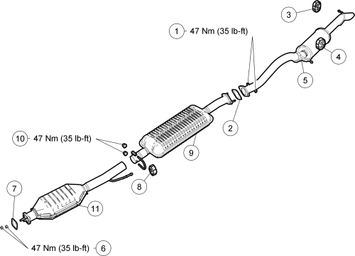 2005 Ford Escape Exhaust System Diagram