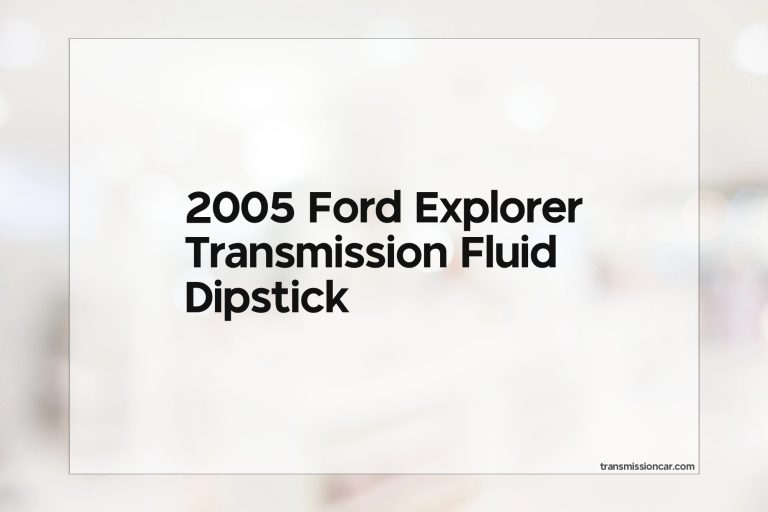 2005 Ford Explorer Transmission Fluid Check