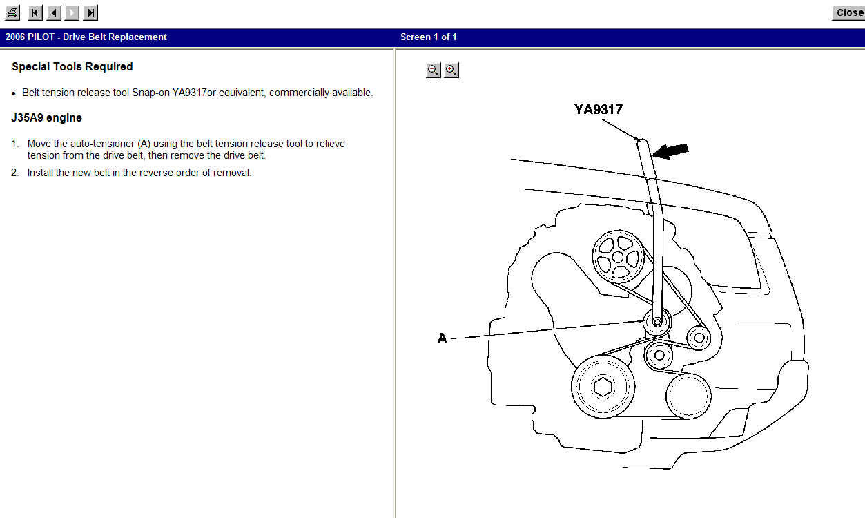 2006 Honda Pilot Serpentine Belt Diagram
