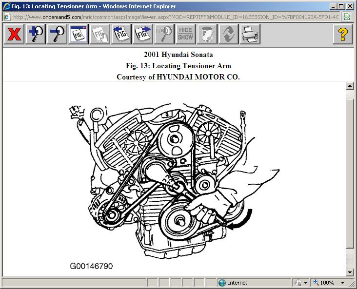 2006 Hyundai Sonata 2.4 Serpentine Belt Diagram