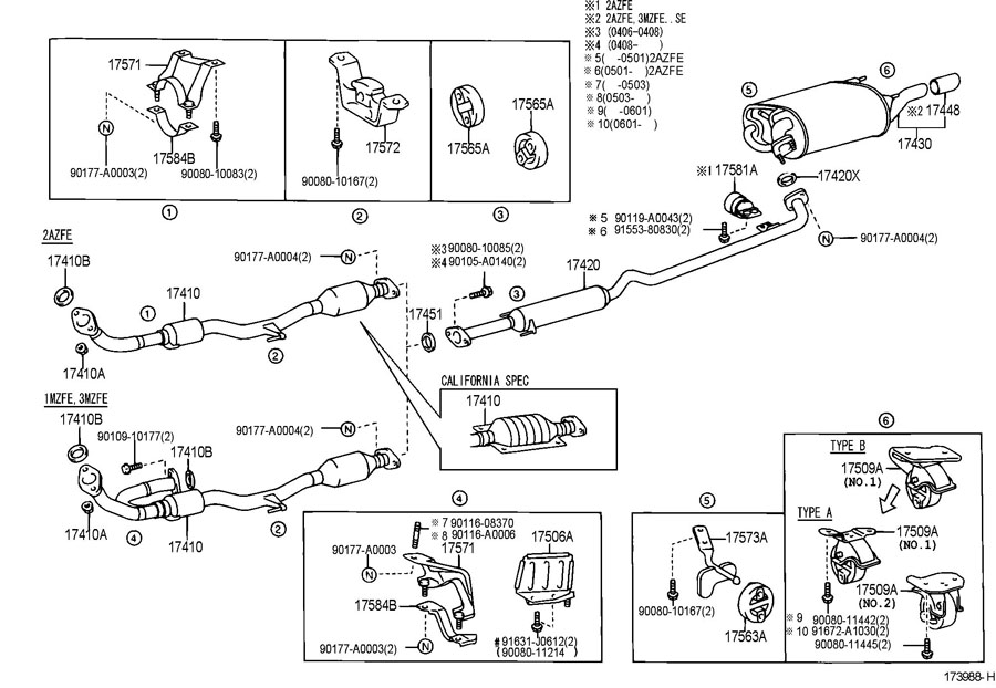 2011 Toyota Camry Exhaust System Diagram