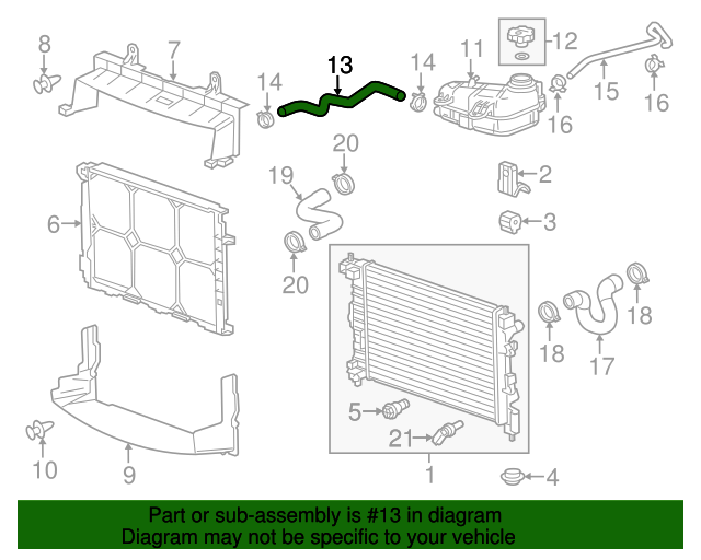 2013 Chevy Sonic Coolant Hose Diagram