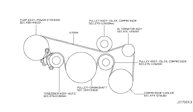 2012 Nissan Murano Serpentine Belt Diagram