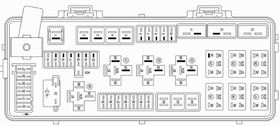 2013 Dodge Challenger Fuse Box Diagram