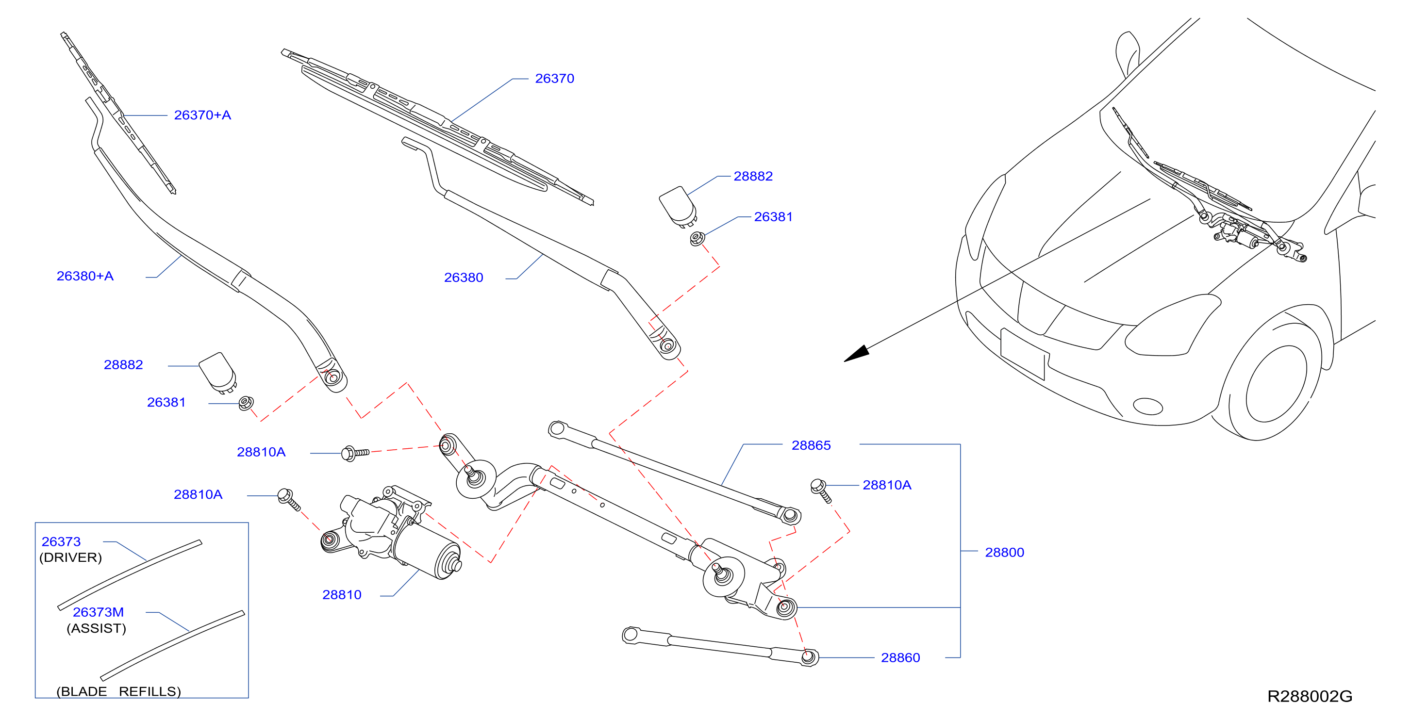 2017 Nissan Maxima Windshield Wiper Size