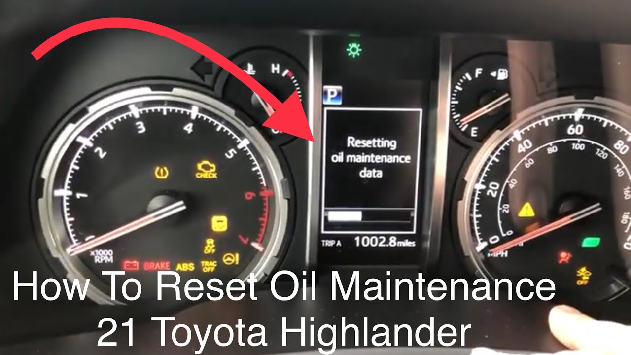 How To Reset The Maintenance Light 2021 Toyota Highlander Maintenance Required Light Reset 22 How To - YouTube