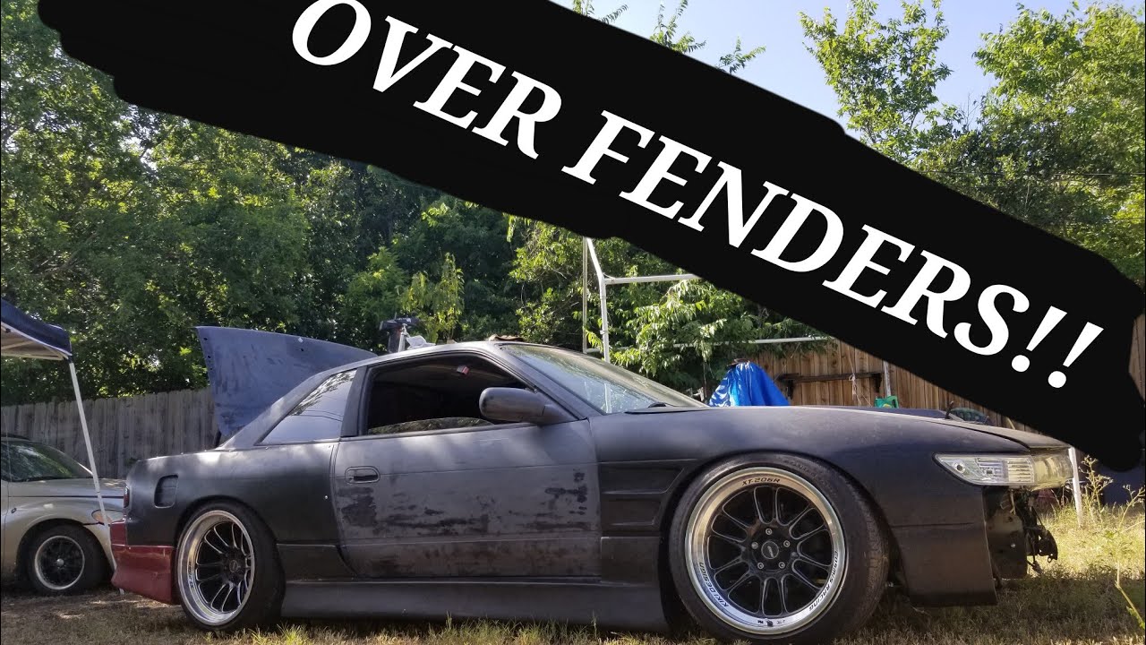 Installation And Fitment Of Front Overfenders On A Nissan 240sx
