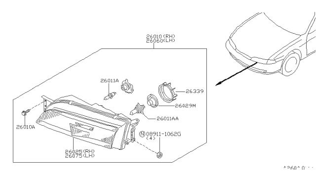 1995 Nissan 240sx Headlight Assembly Specifications And Beam Pattern Analysis