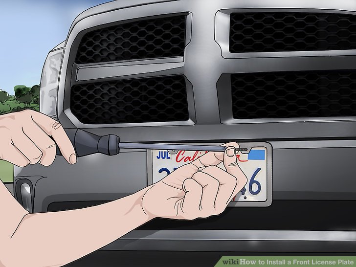 How To Install A Front License Plate Holder 4 Ways to Install a Front License Plate - wikiHow