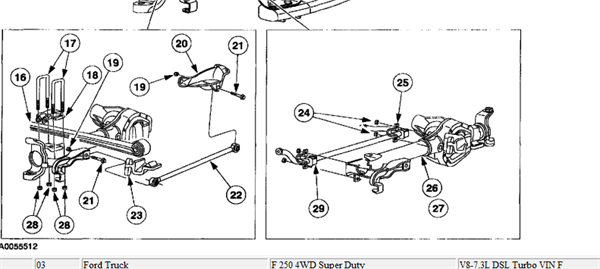 2002 Ford F250 Front End Parts Diagram