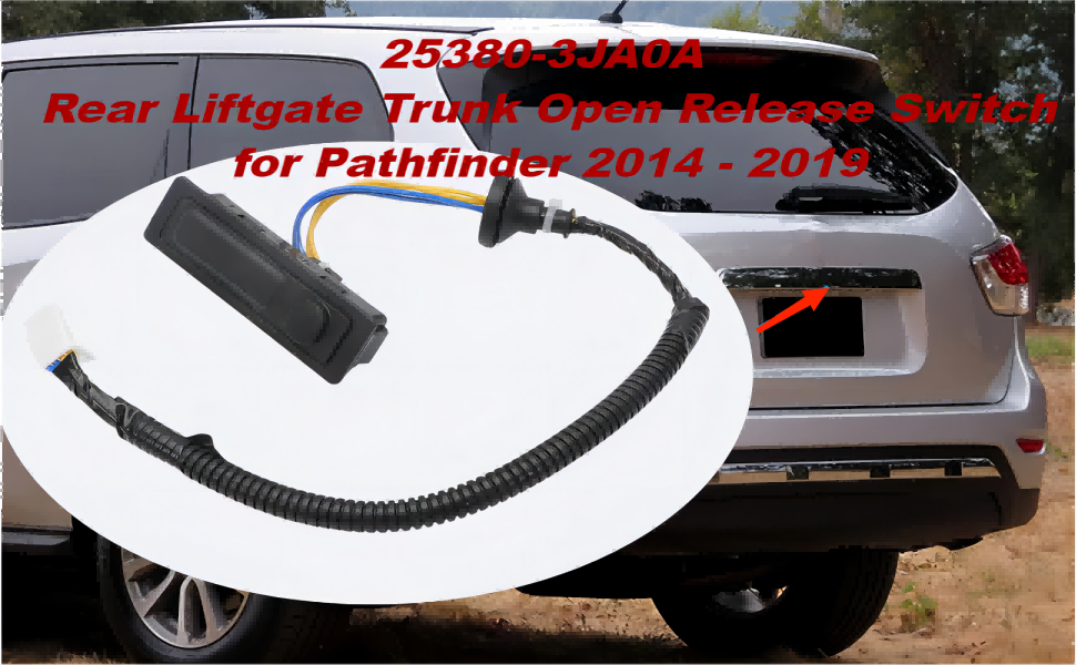 thumbnail image 2 of Nissan Juke Rear Liftgate Release Switch 2011-2017 - Rubber Tailgate Button Replacement 25380-1KA0A 2 of 6