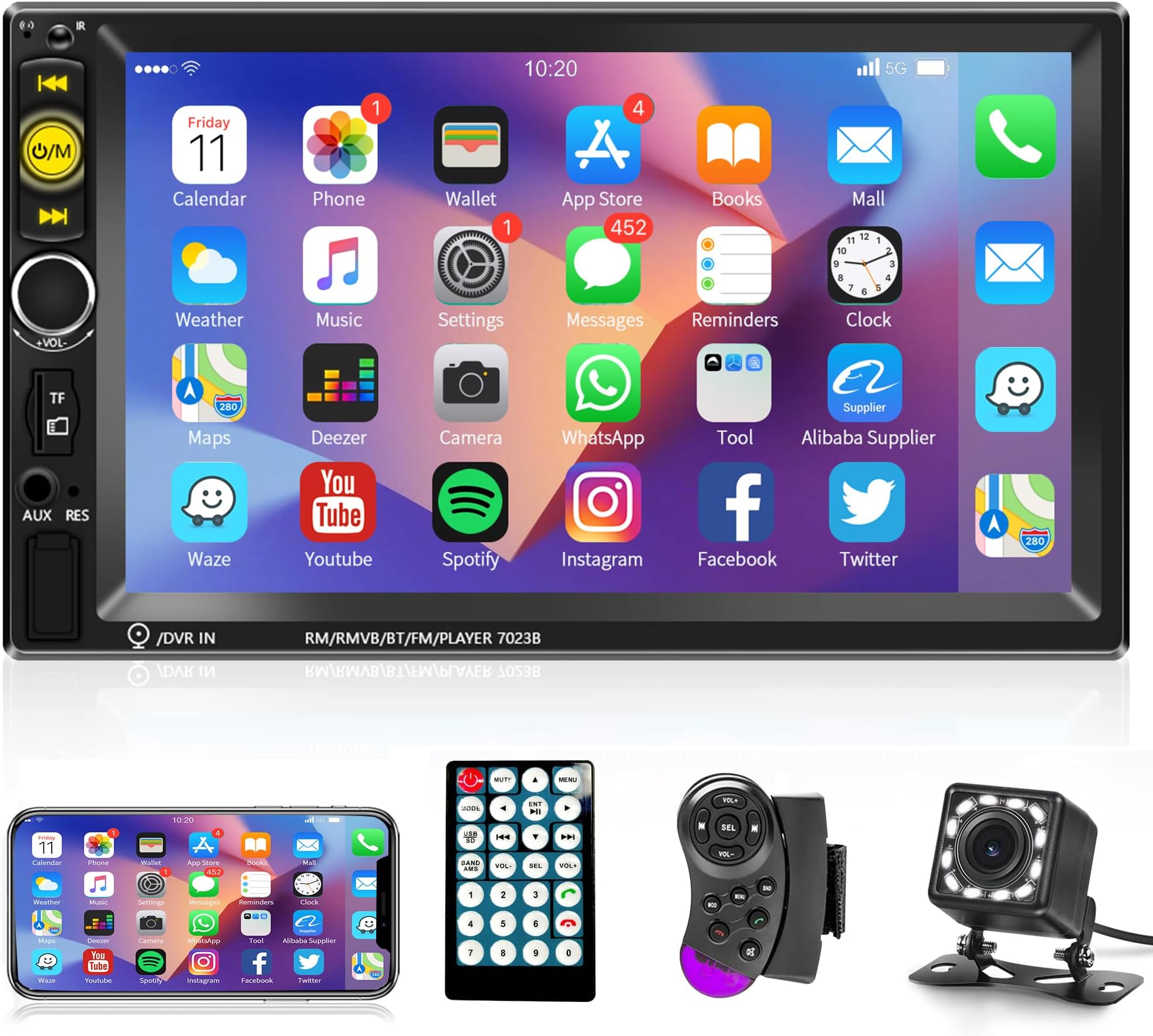 Double Din Car Stereo With Steering Wheel Control