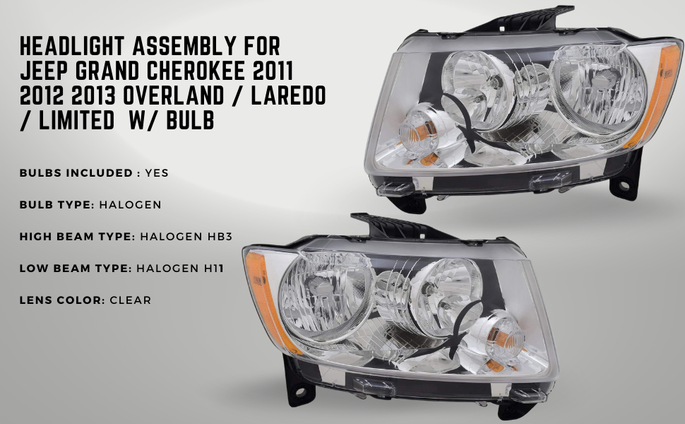 2012 Jeep Grand Cherokee Laredo Headlights