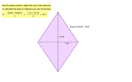 How To Find Area Of Diamond