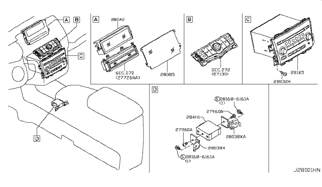2010 Nissan Murano Aux Input Location