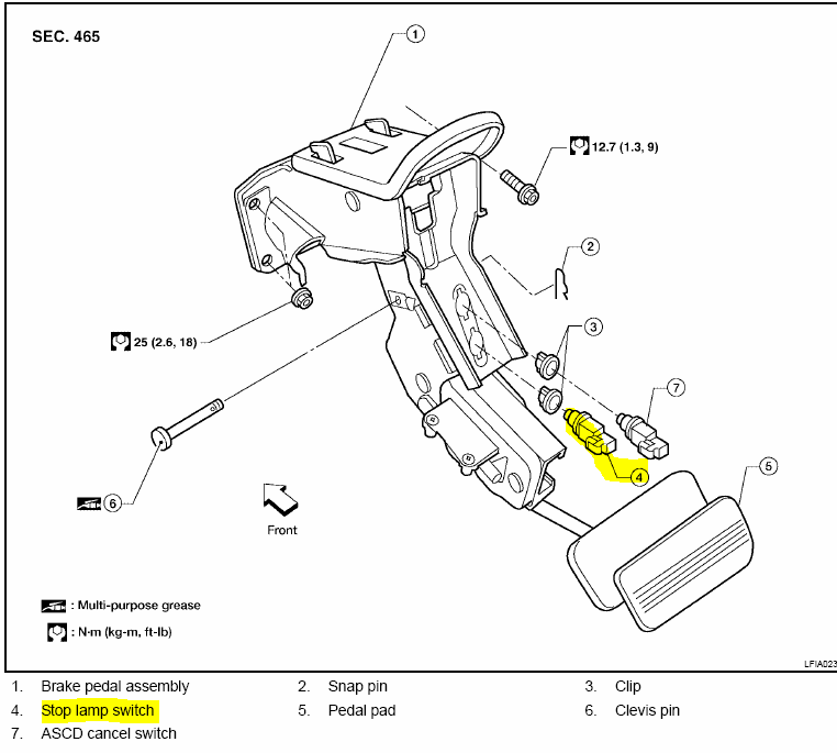 2004 Nissan Frontier Brake Light Switch