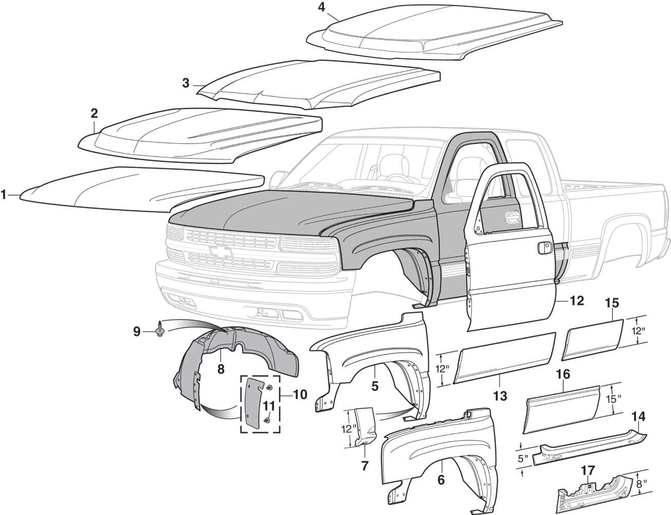 Door Silverado Chevy Silverado Interior Parts Diagram