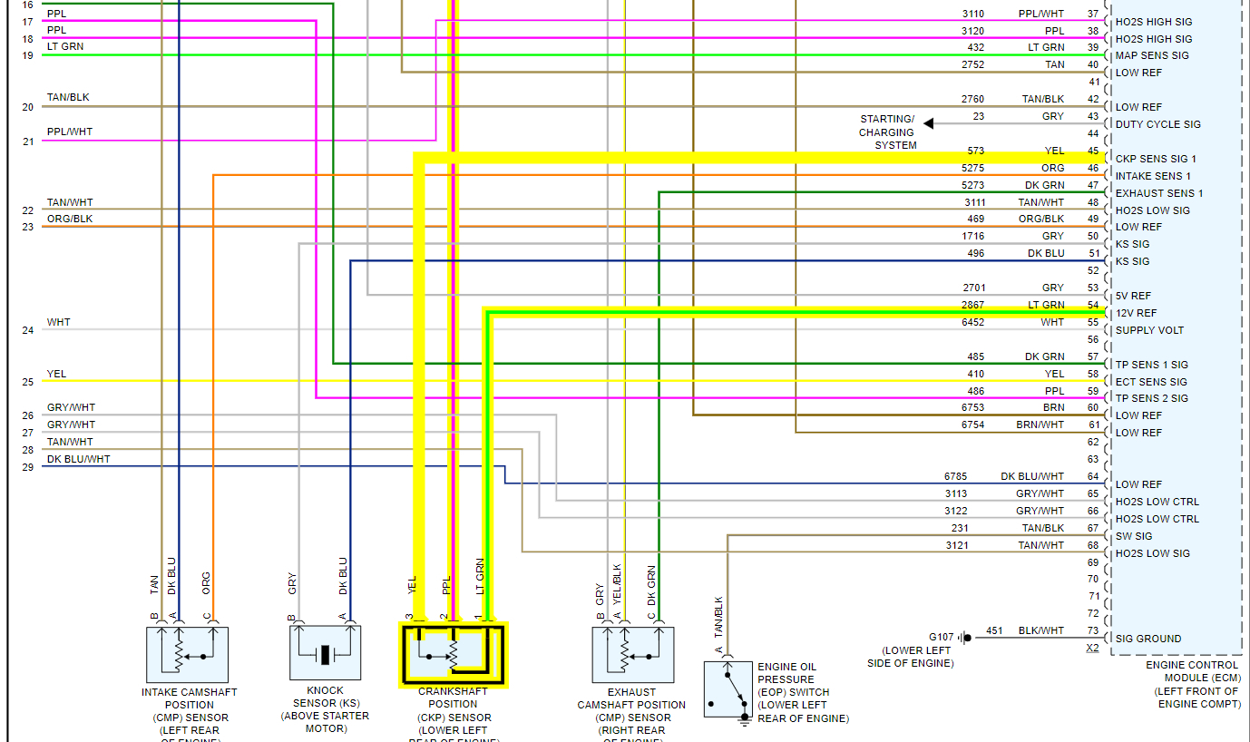 Crankshaft Position Sensor Connector Wiring