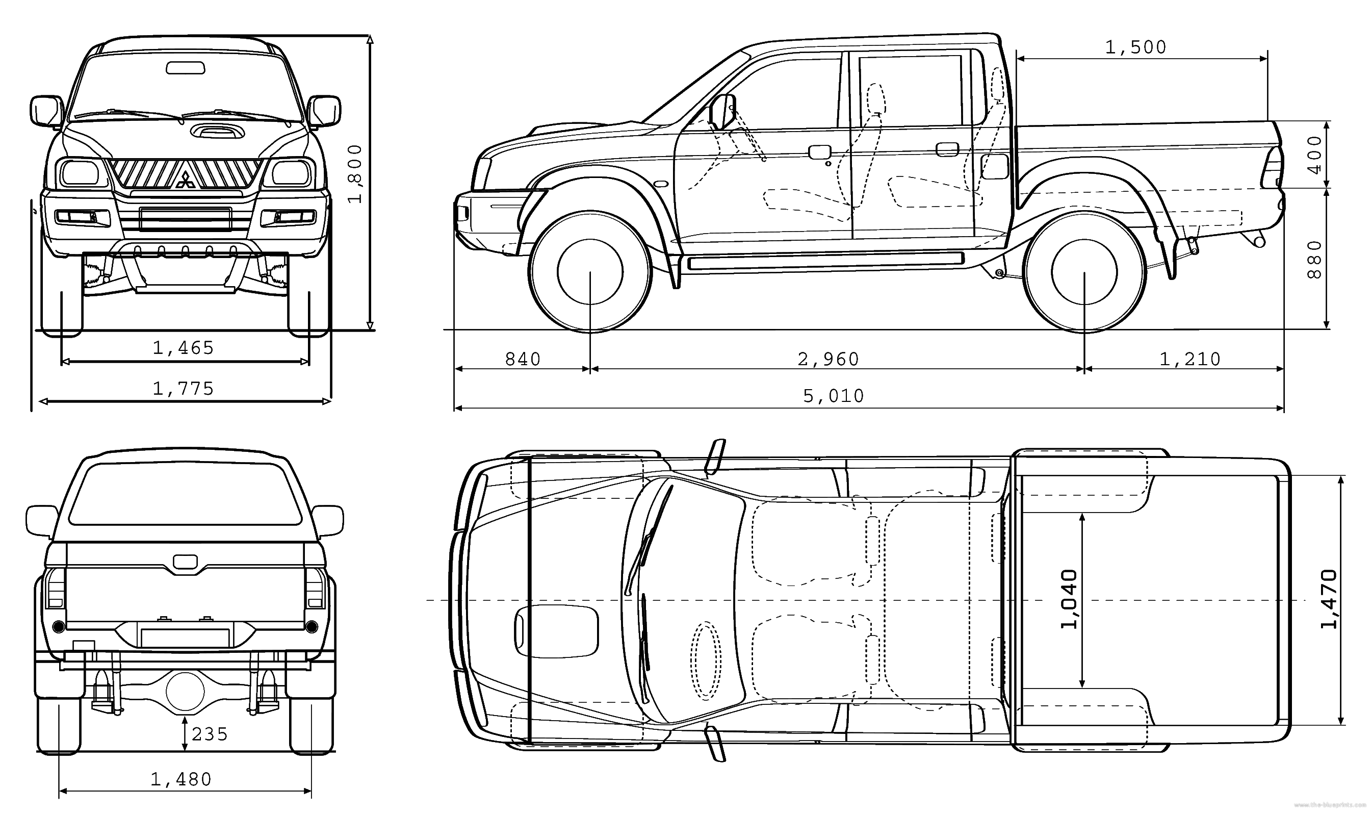 Dimensiones De Una Pick-up Doble Cabina