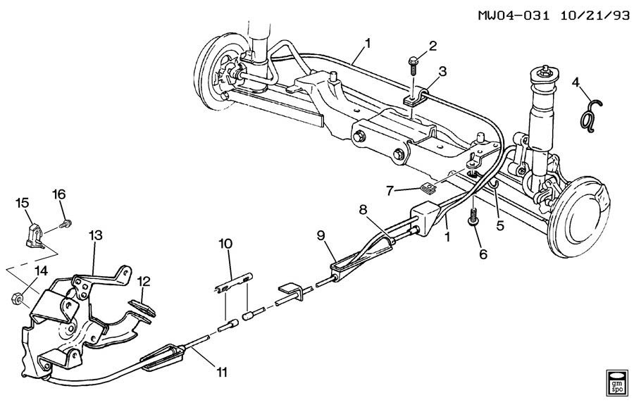 1998 Chevy Silverado Emergency Brake Cable Diagram