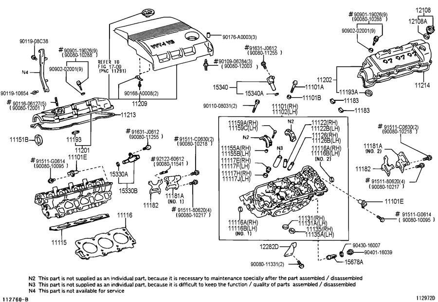 2007 Toyota Sienna Engine Cover Diagram