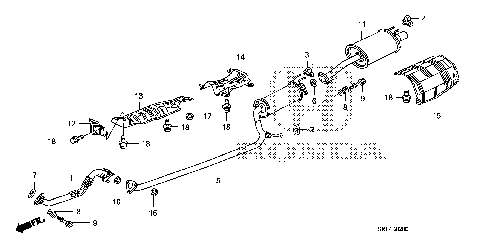 2007 Honda Civic Exhaust System Diagram