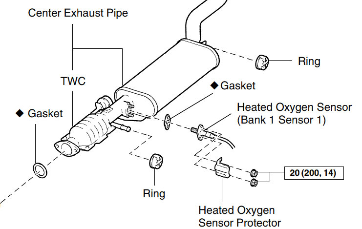 Diagram Downstream O2 Sensor Location