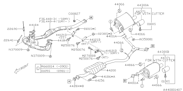 2009 Subaru Forester Exhaust System Diagram