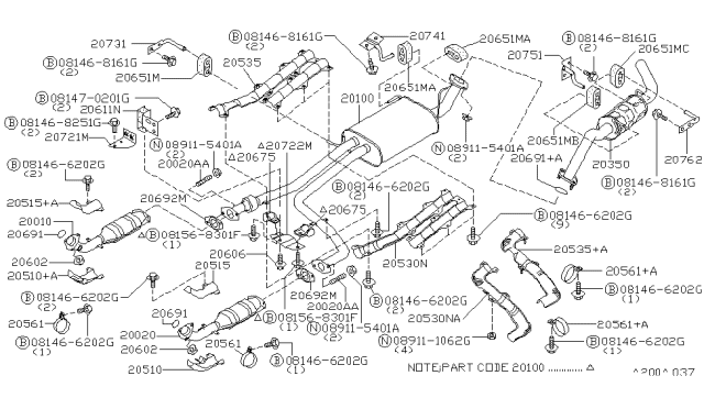 1998 Nissan Pathfinder Exhaust System