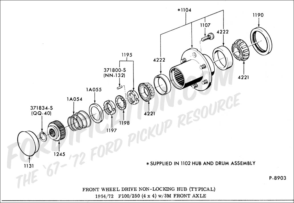 1996 Ford F250 4x4 Front Hub Assembly Diagram