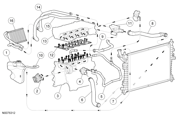 2014 Ford Focus Coolant Hose Diagram