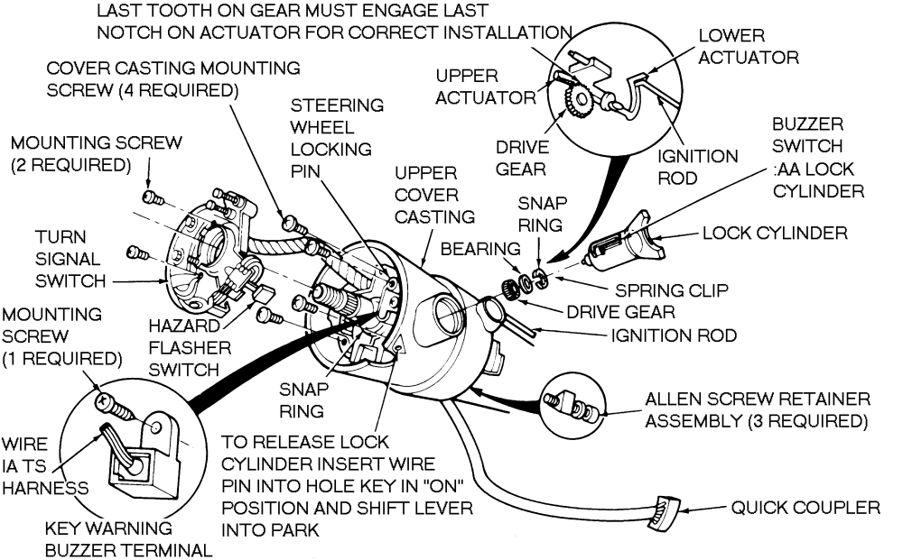 Ford Ignition Lock Cylinder Diagram