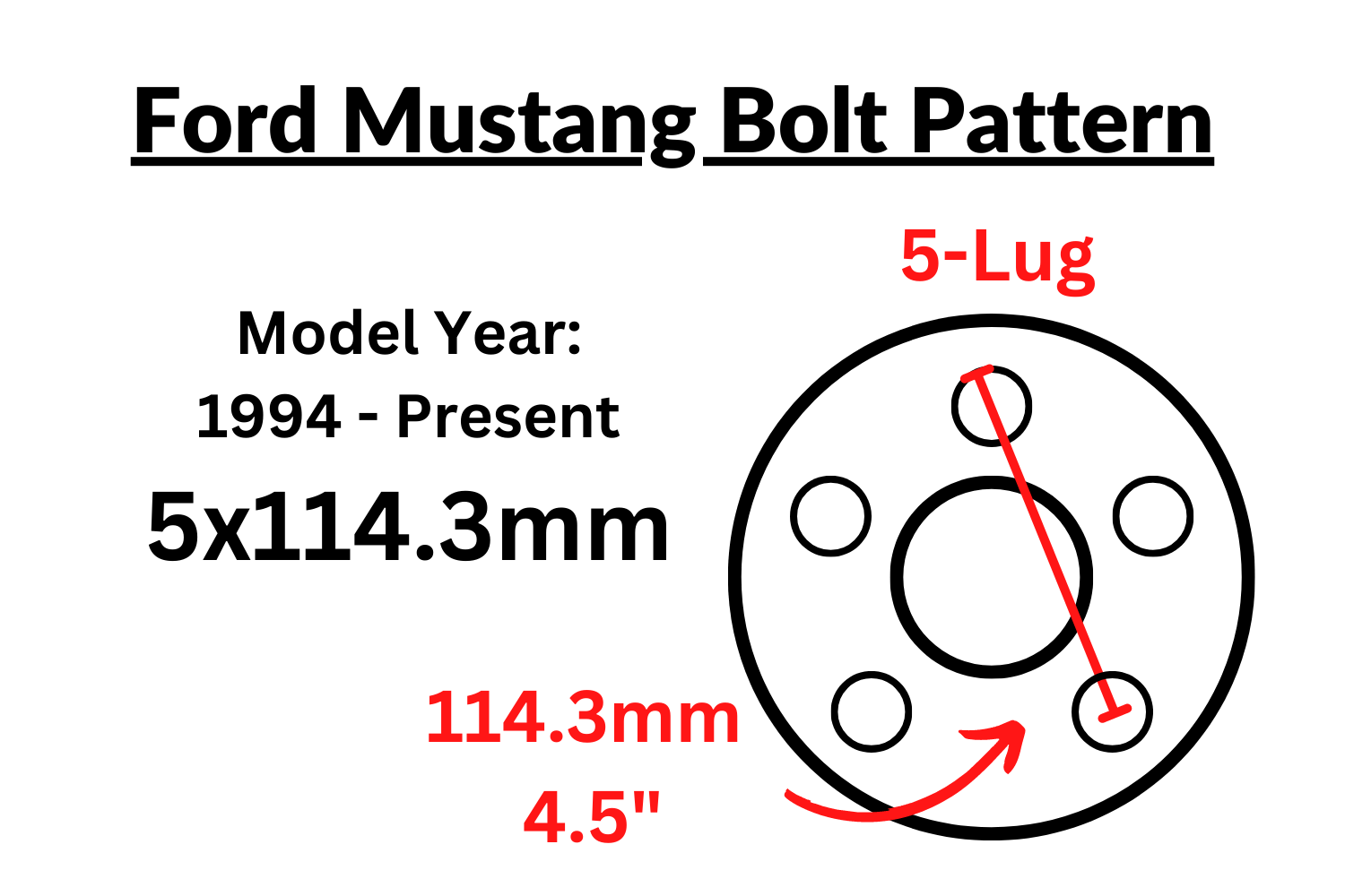 Mustang Wheel Bolt Pattern Adapter Specifications For 240sx