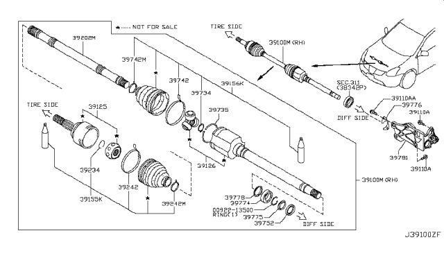 2012 Nissan Rogue Drive Shaft