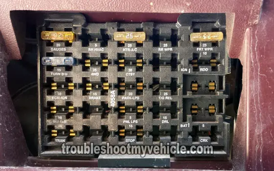 1992 Chevy Silverado Fuse Box Diagram