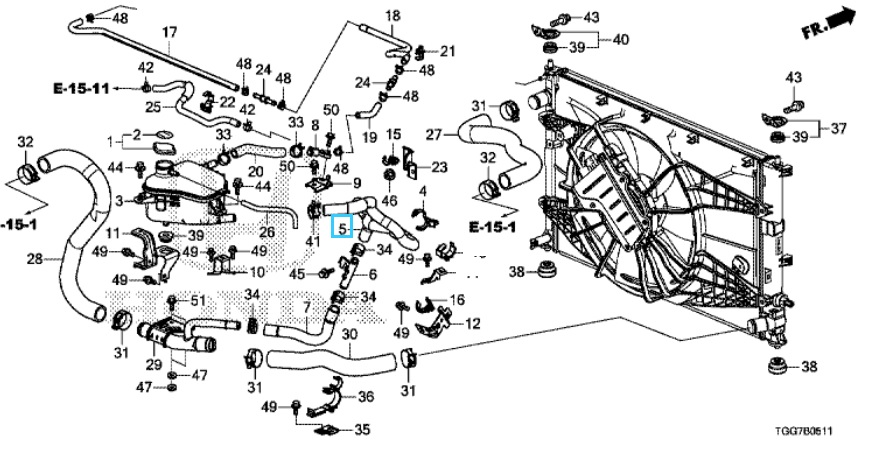 2003 Honda Civic Coolant Hose Diagram