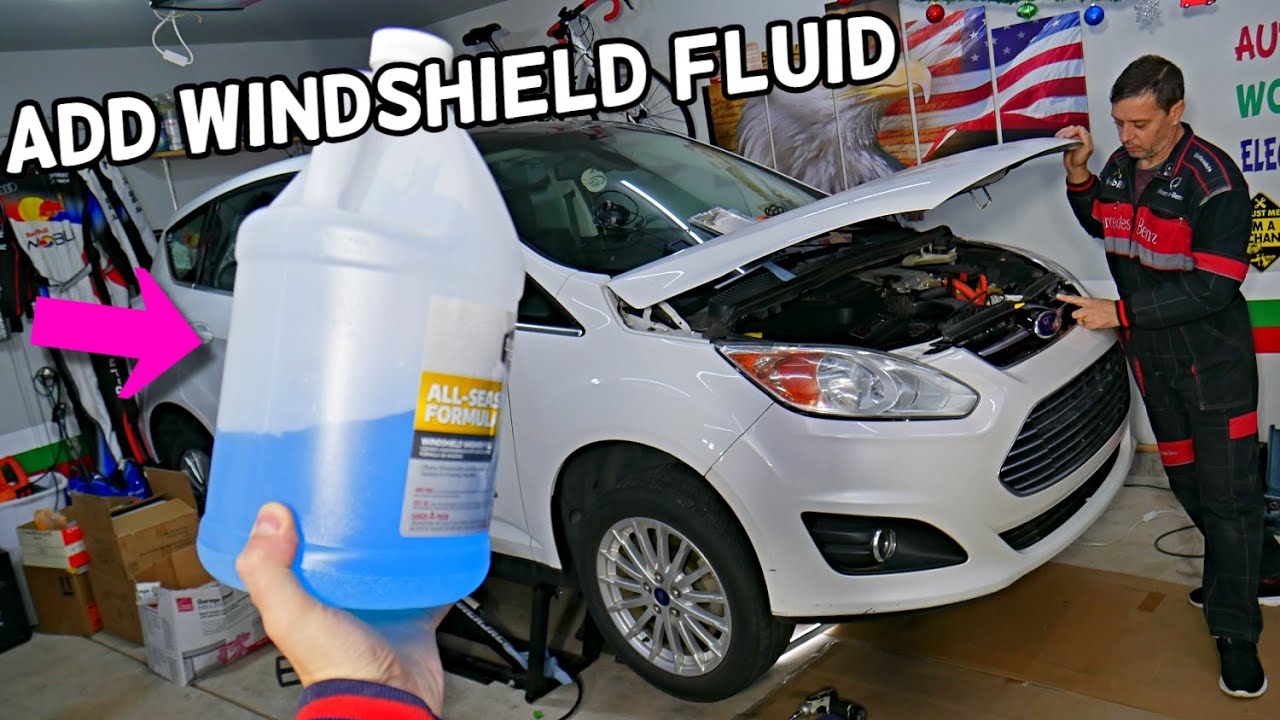 How To Reset Windshield Fluid Light HOW TO ADD WINDSHIELD WASHER WIPER FLUID ON FORD C-MAX, WASHER FLUID
