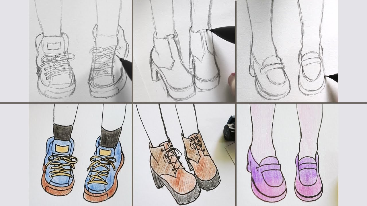 How To Draw Forward Facing Shoes