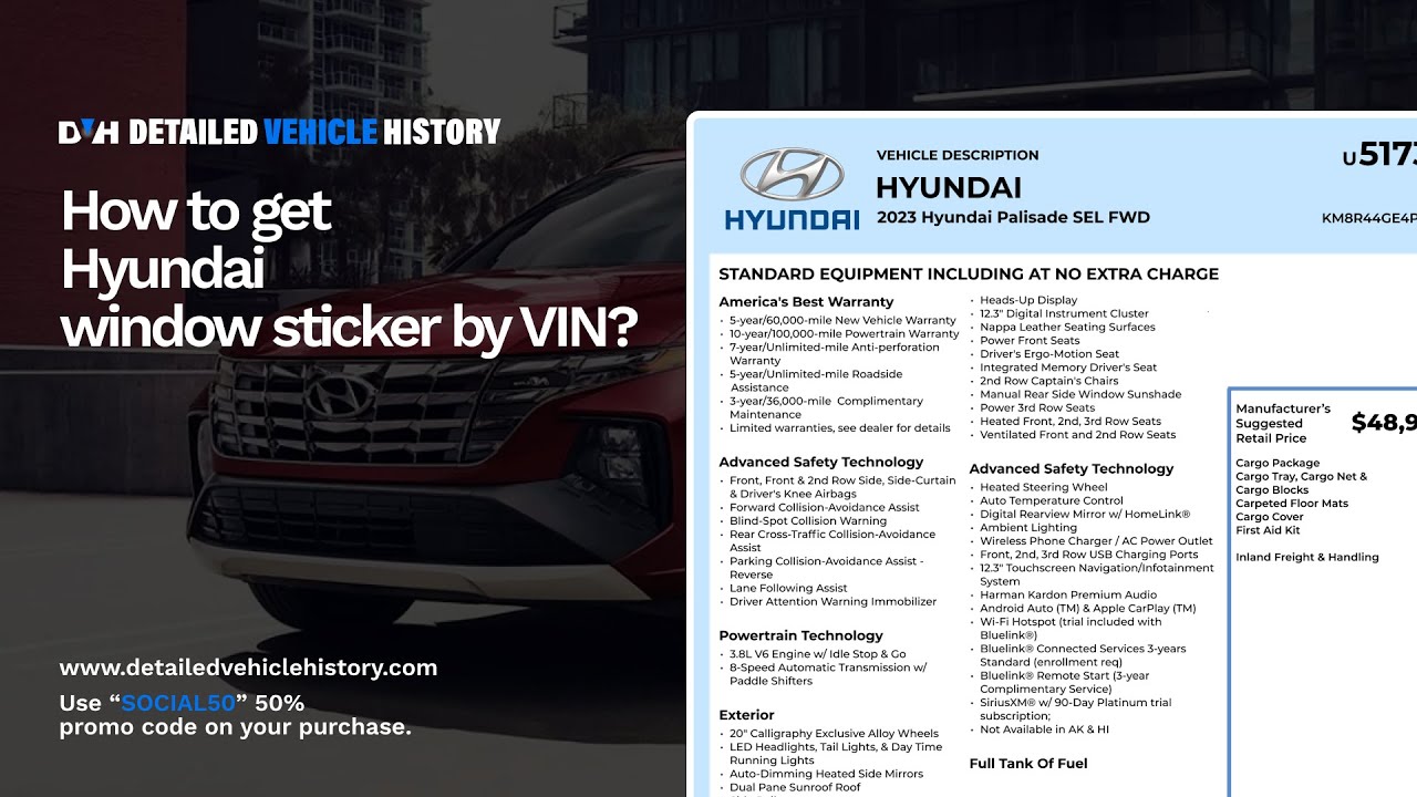 How To Find The Msrp Of A Car HOW TO GET HYUNDAI WINDOW STICKER BY VIN | MSRP, MECHANICAL MARVELS