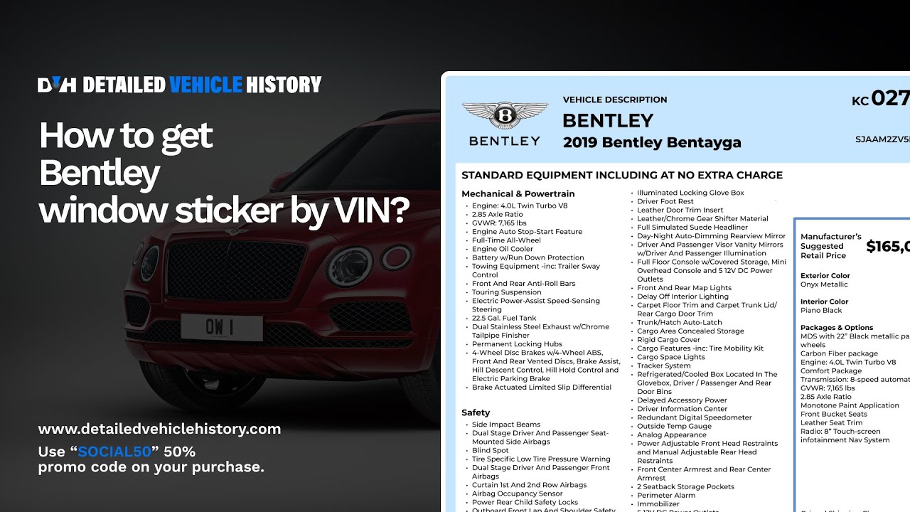 How To Find Msrp Of Car HOW TO GET YOUR BENTLEY WINDOW STICKER BY VIN? | Bentley Window Sticker