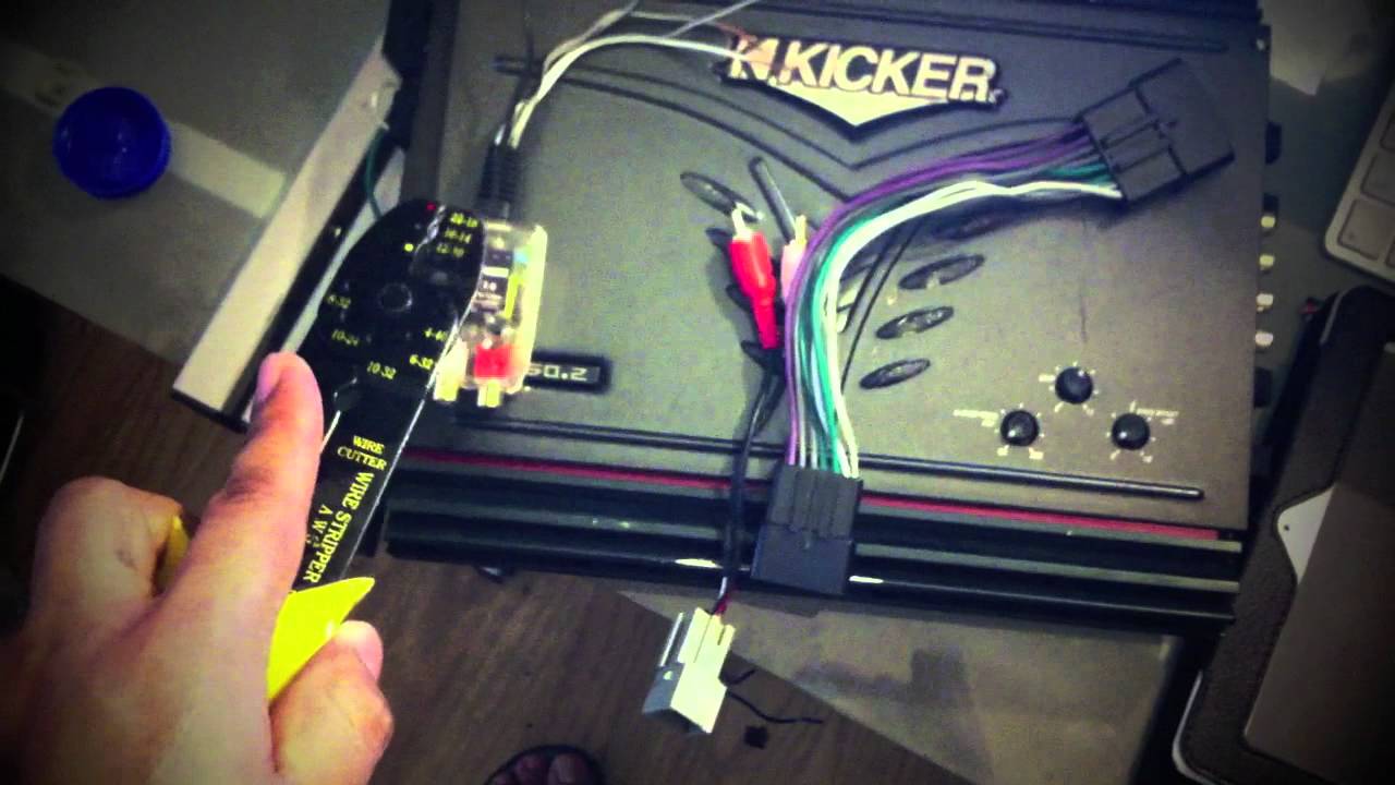 How To Hook Up Subs To A Stock Radio how to hook up a 4 channel amp into stock radio stereo - YouTube