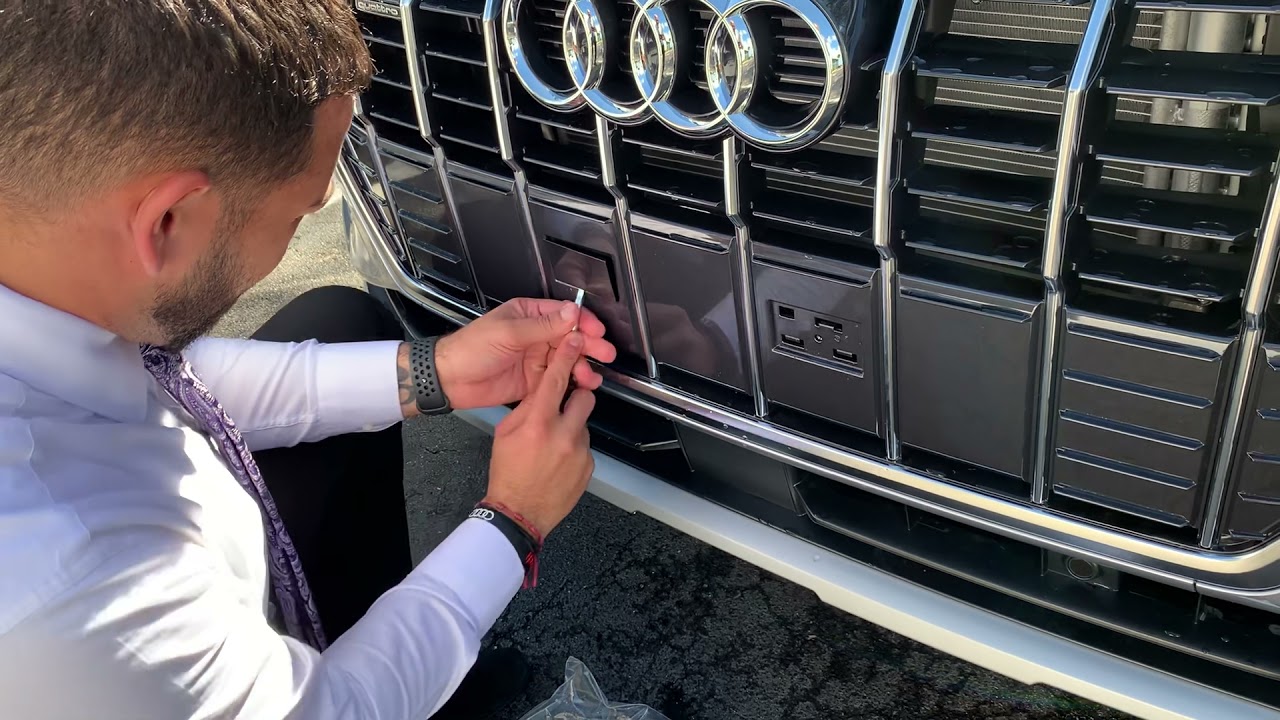 How To Mount Front License Plate Bracket How to install a front license plate bracket on a 2019 2020 2021 Audi